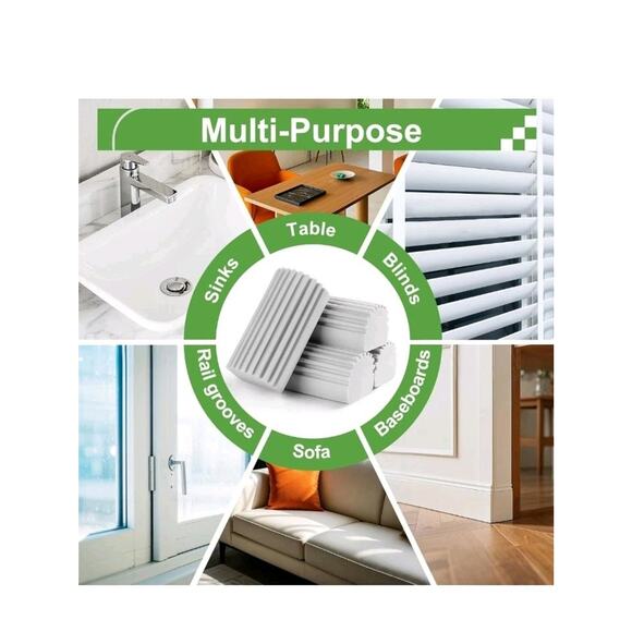 4-Pack Damp Clean Duster Sponges for Blinds, Glass, Vents & More, Gray - Picture 5 of 7
